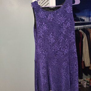 Ladies Purple flowered sequin dress.